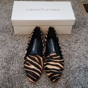 Gibson Latimer Zebra Print Flats - Black and Tan